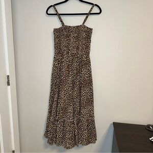 Zury - Leopard Print Adjustable Strap Maxi Dress
